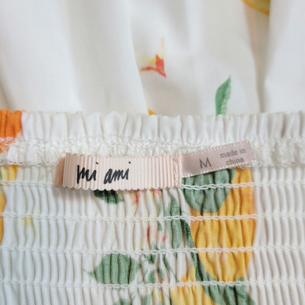 Mi Ami Francesca's Giana Orange Fruit Print White Maxi Dress Boho Chic Summer M - Picture 12 of 16